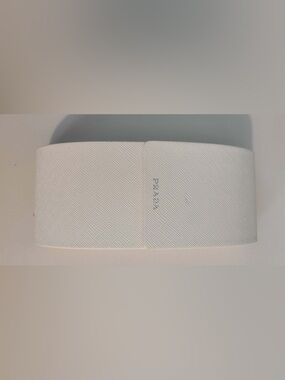 Prada White Textured Sunglass case